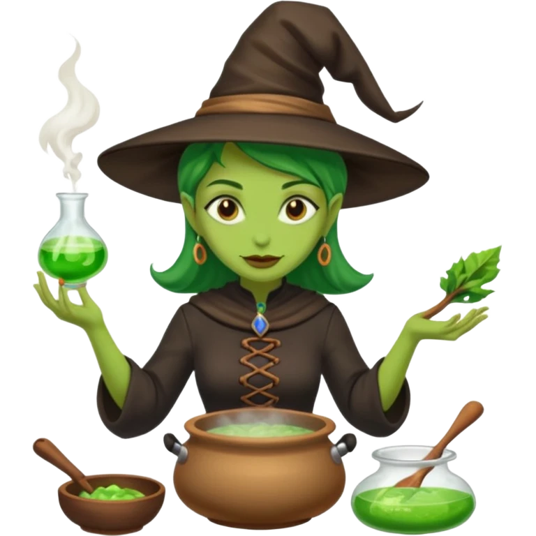 green witch cooking potion emoji