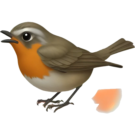 Robin eating melon emoji