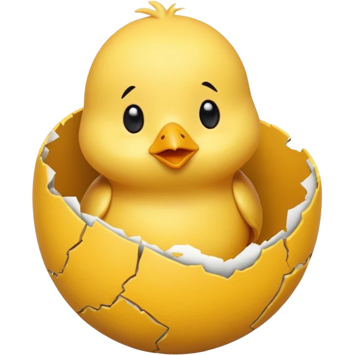 cartoon chick sitting inside a eggshell emoji