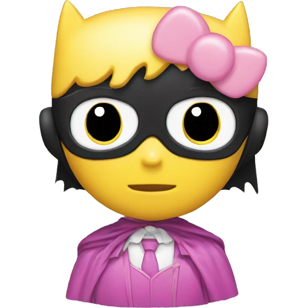 batman and hello kitty emoji