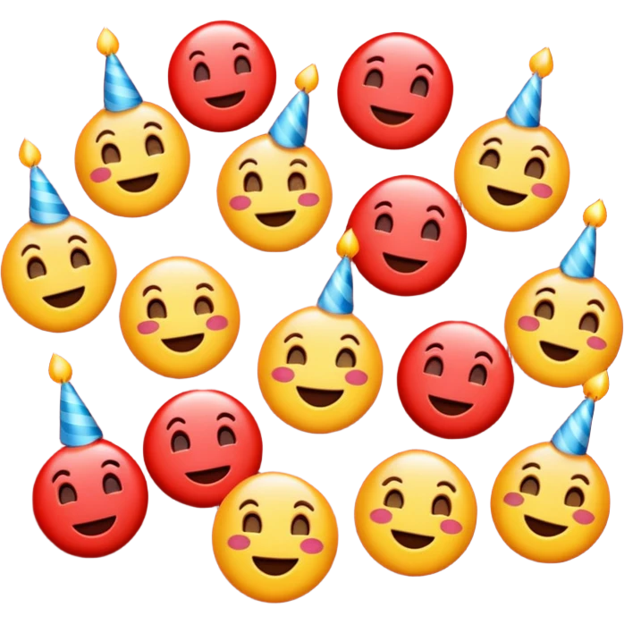 Red birthday emojis emoji