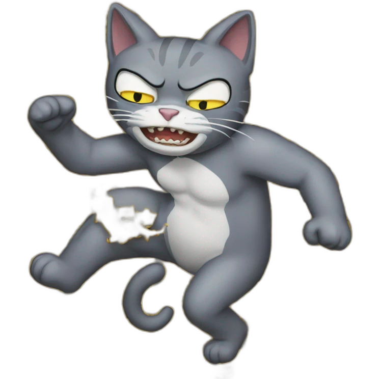 Cat fight with simpsons emoji