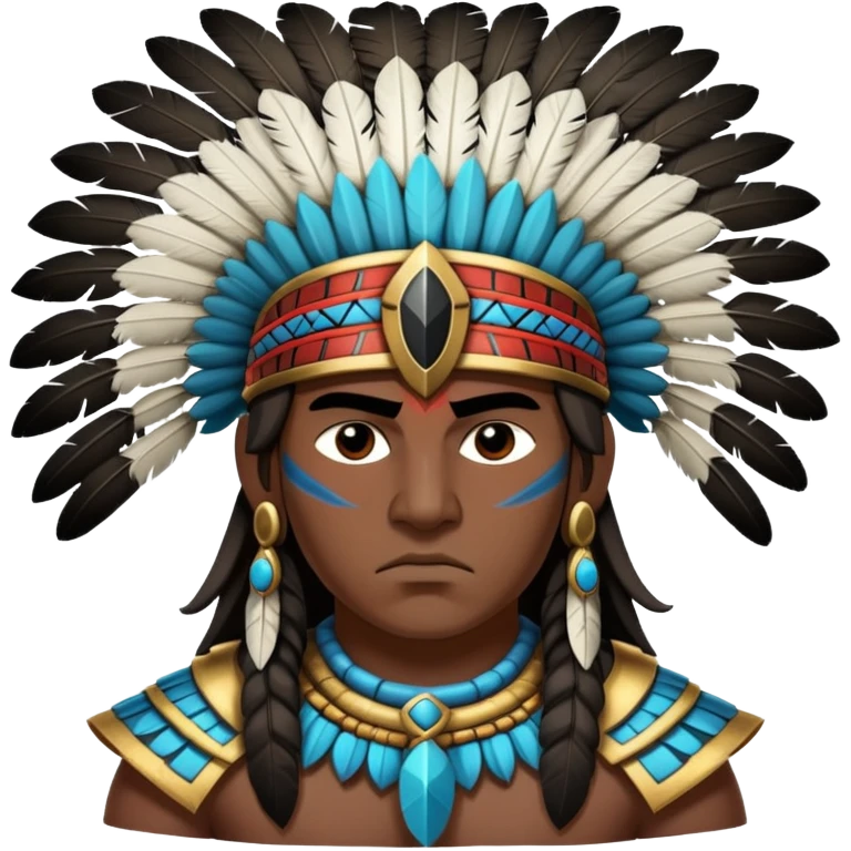 Toltec warrior with feathered headdress and obsidian blade emoji