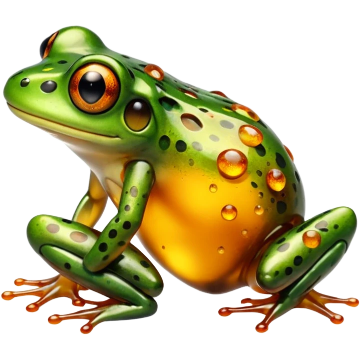 Frog made of amber emoji