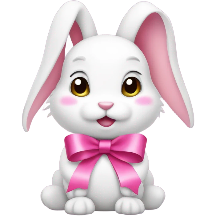 Bunny with pink ribbons emoji
