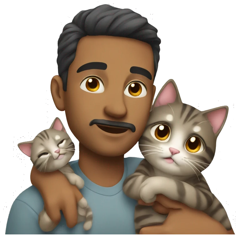 Man with babe cat in your arms  emoji