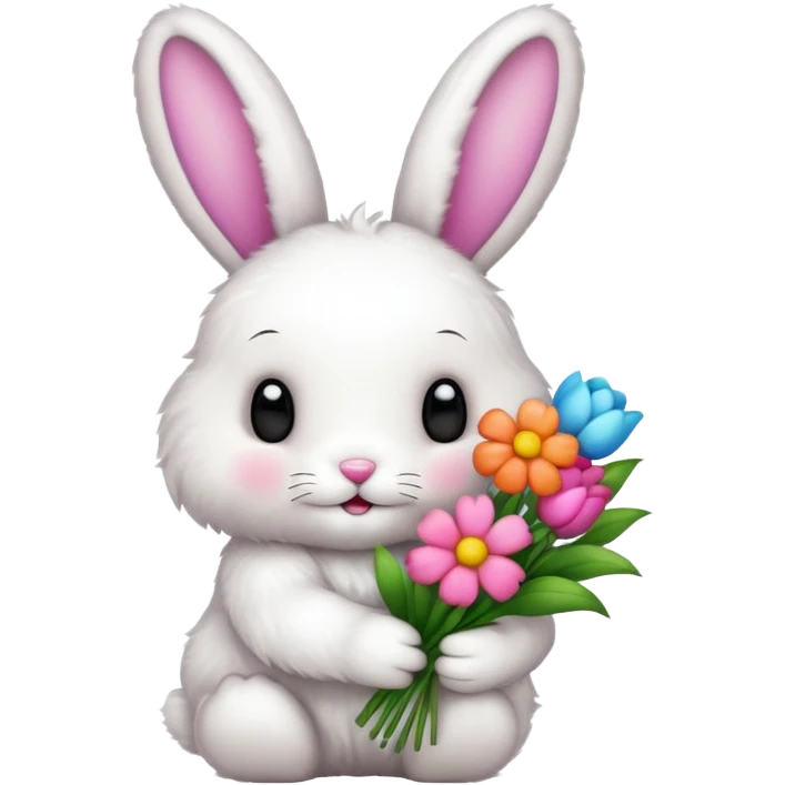 bunny with flowers  emoji