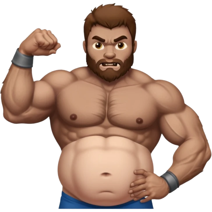 A athletic Werewolf pregnant man, his belly huge and round emoji