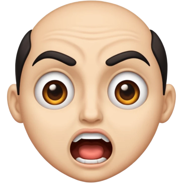 this emoji “😦” with mad eyebrows emoji