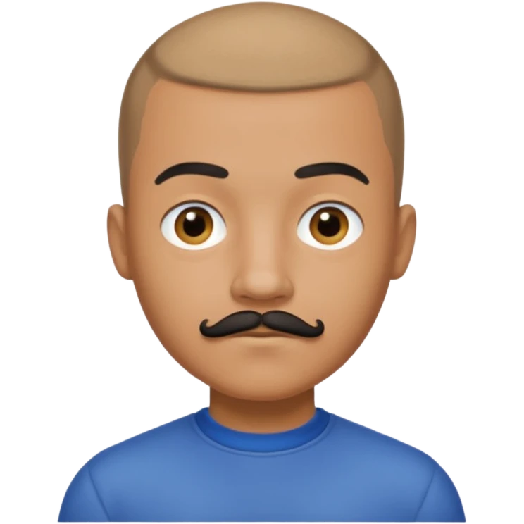 buzz cut boy with  black moustache emoji