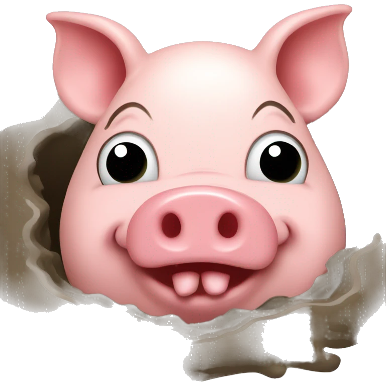 Cute pig face in mud emoji
