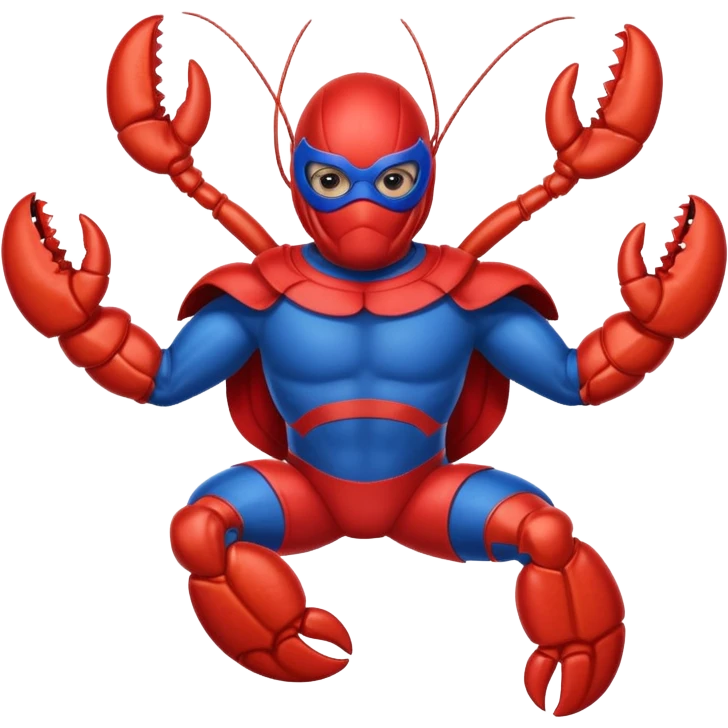 a lobster dressed as a superhero 🦞 emoji