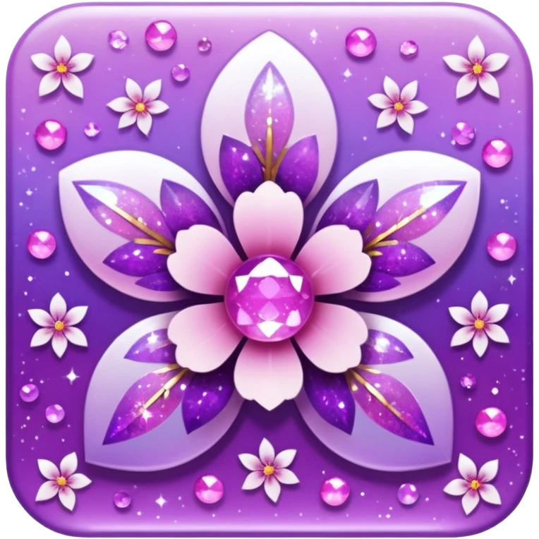 glitter purple and sakura emoji
