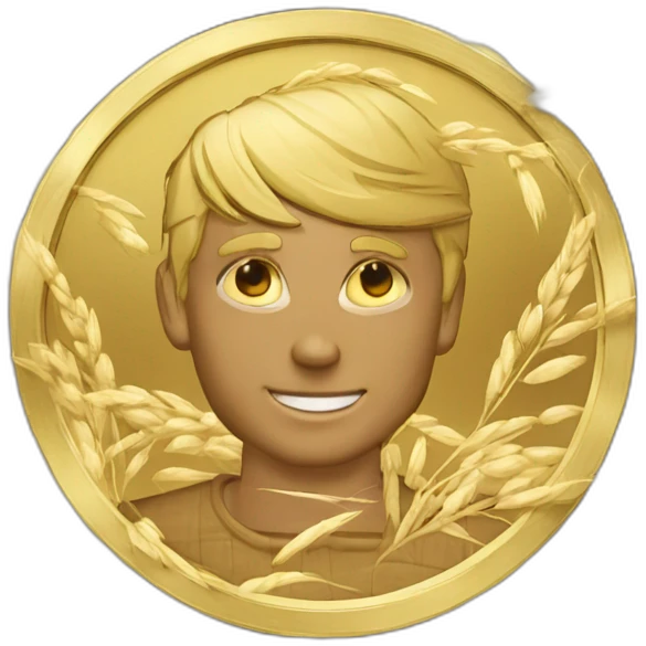 3 in coin and grain emoji