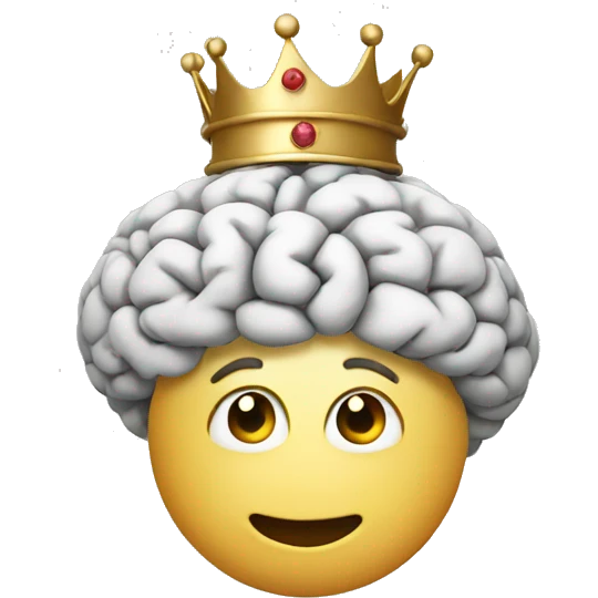 brain wearing crown emoji