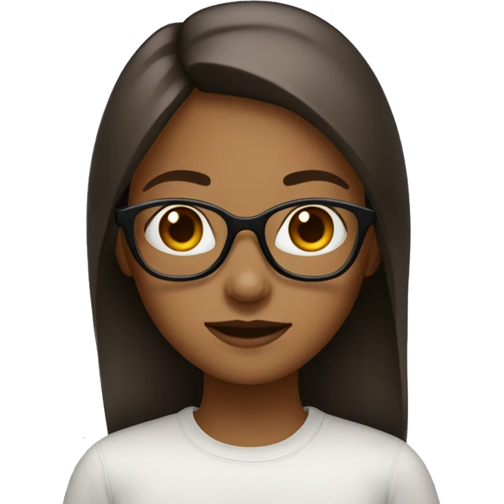 Girl dark blinde with brown glasses  emoji