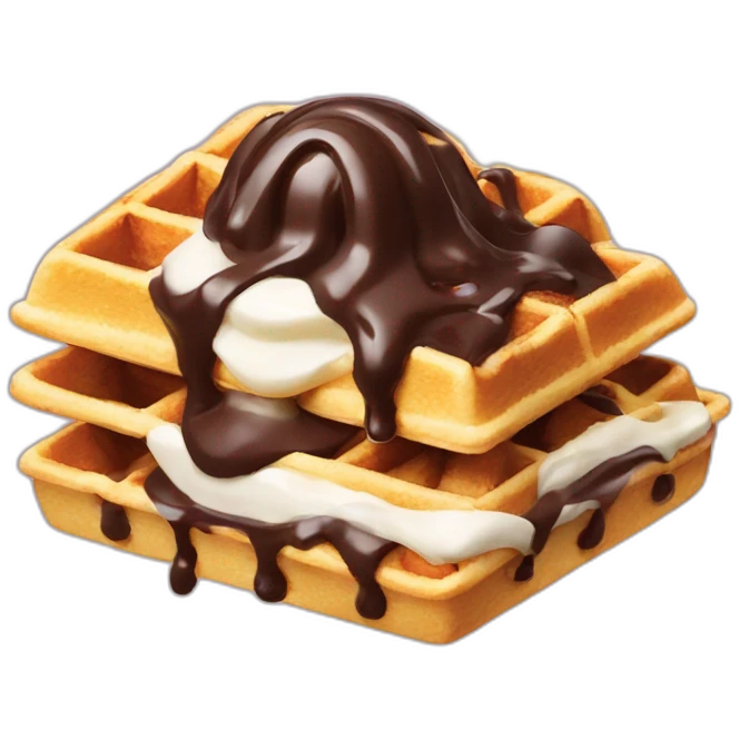 waffle chocolate wripped cream emoji