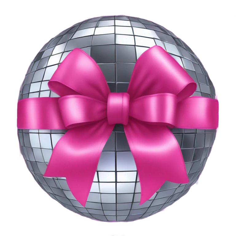 disco ball with a pink wbow emoji