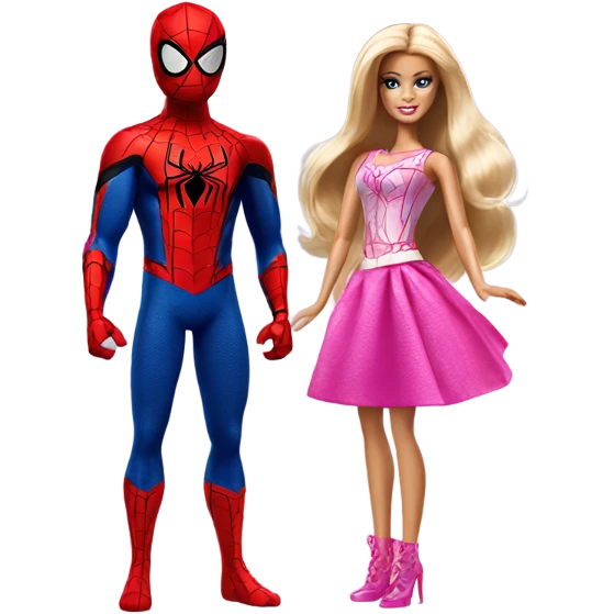 Spider-Man and Barbie  emoji