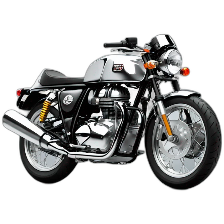 royal enfield continental gt in silver chrome emoji