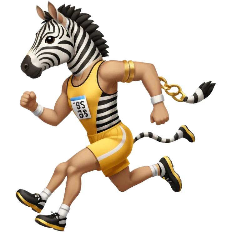 a zebra picking running a marathon with gold medal emoji