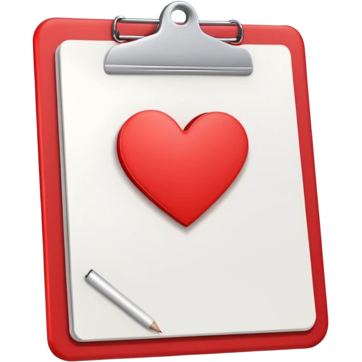 clipboard with a heart in the corner emoji