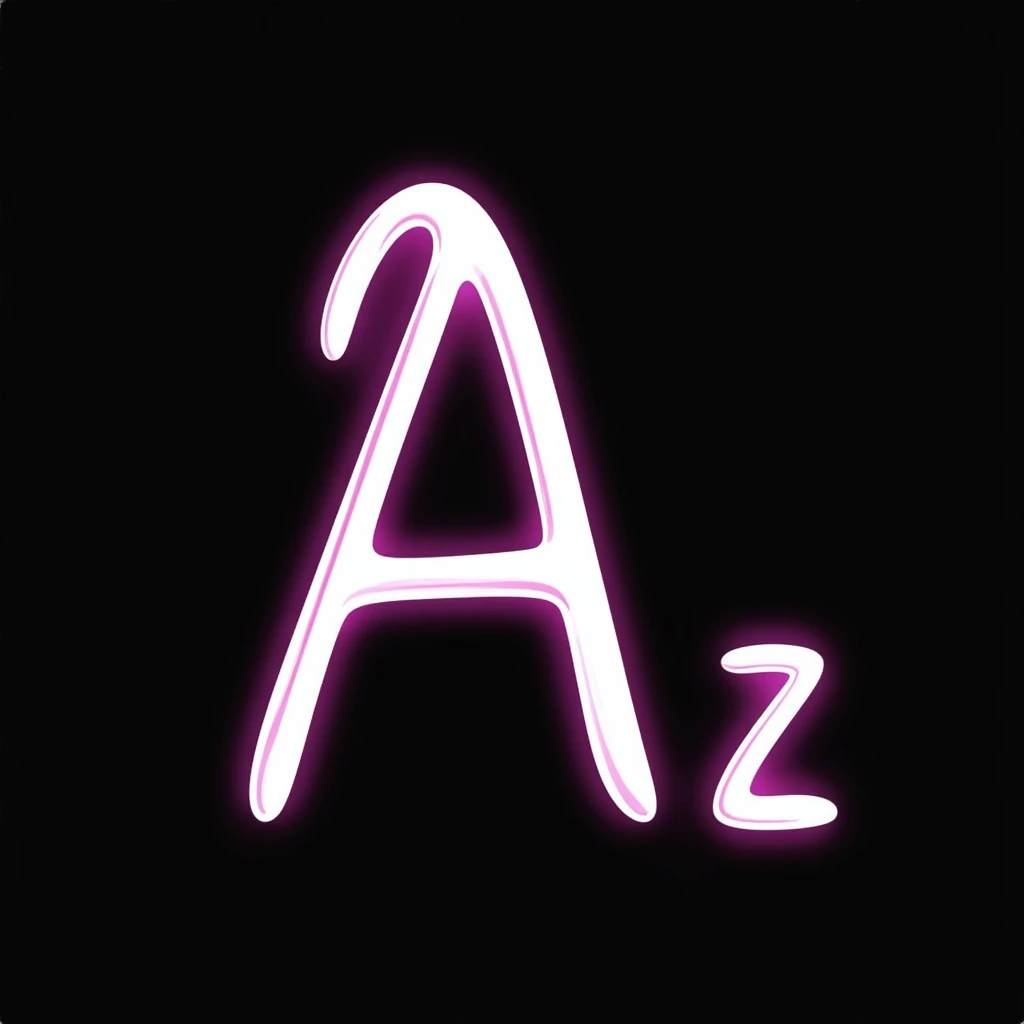 Capital letter A with neon glowing effect emoji
