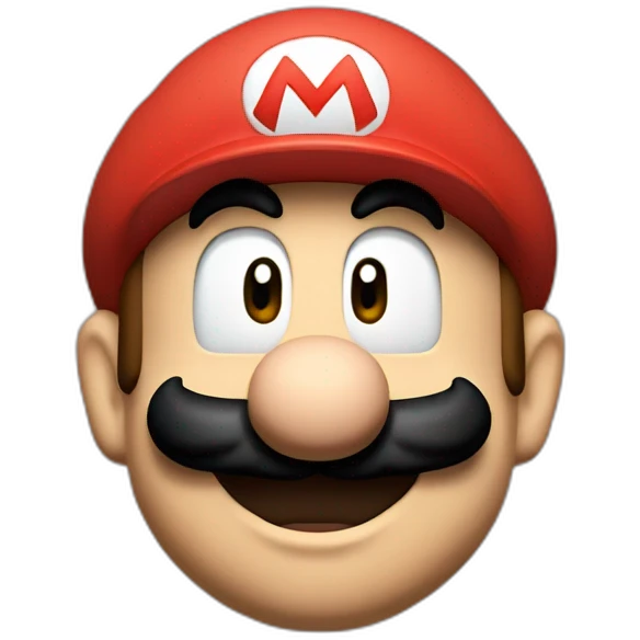 Super Mario avec des yeux en cœur emoji
