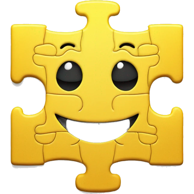 pixel art yellow puzzle piece with happy face emoji