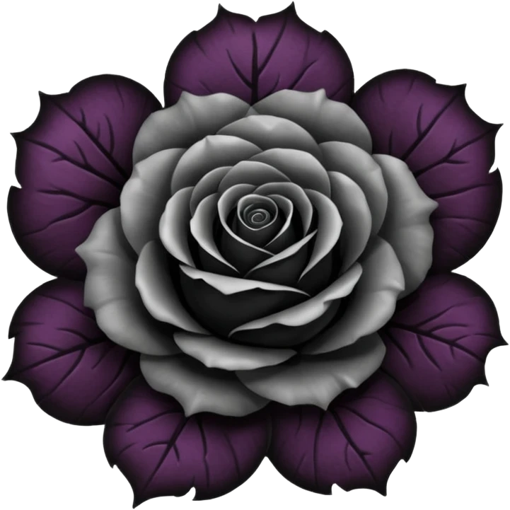 goth black rose petal emoji