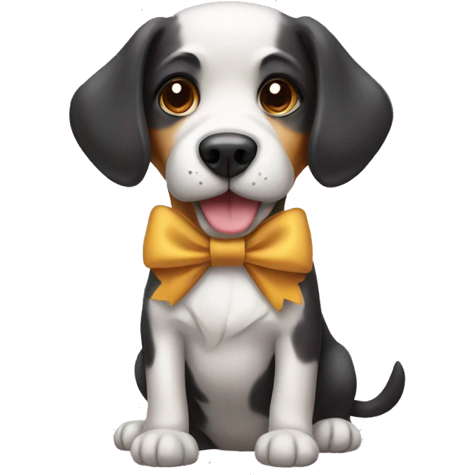 Dog with bow  emoji