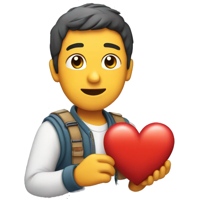 Chico haciendo un corazón  emoji