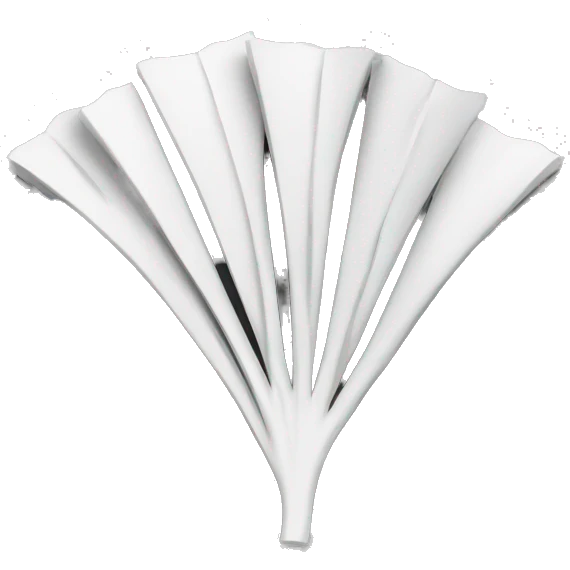 minimal black and white ginkgo emoji