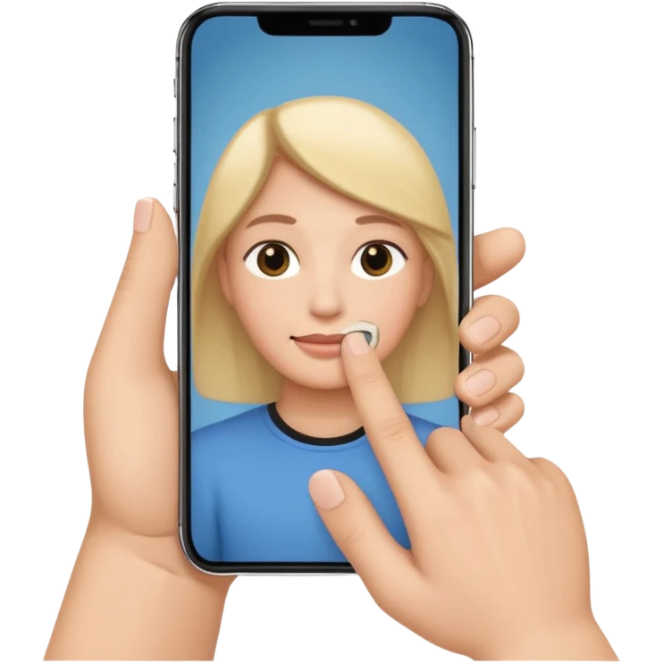 horizontal iphone under the chin emoji