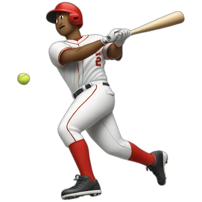 Baseball player swinging home run emoji