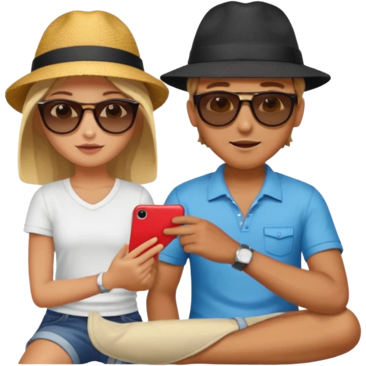 A dude touching a girl's thigh emoji