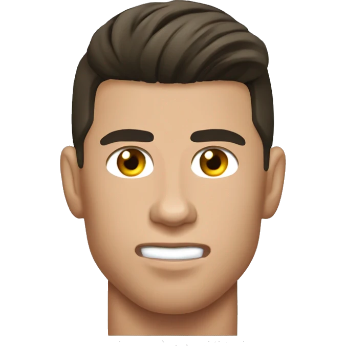 cristiano ronaldo with a light bold over his head and leo messi crying emoji