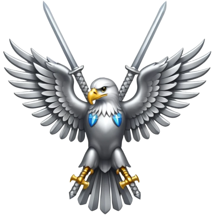 Silver eagle with crossed sabers emoji