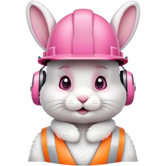 bunny wearing a hard hat emoji