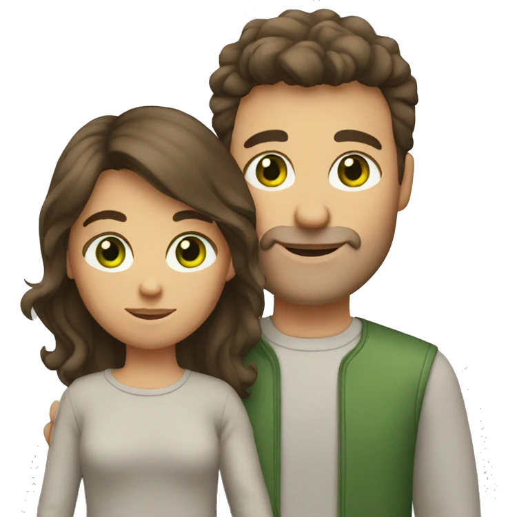 Dad with green eyes and brunette hair emoji
