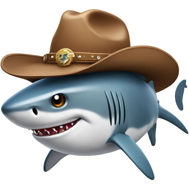 Shark with cowboy hat emoji