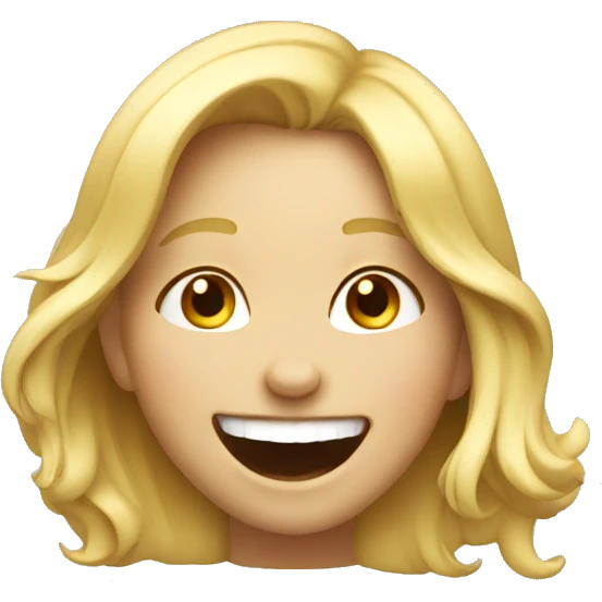 Blonde laughing girl emoji