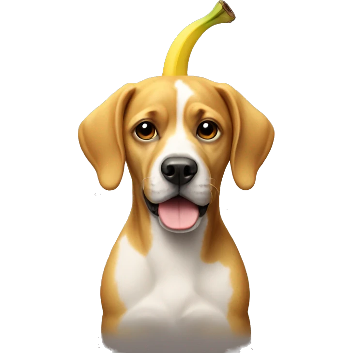 dog wearing a banana  emoji
