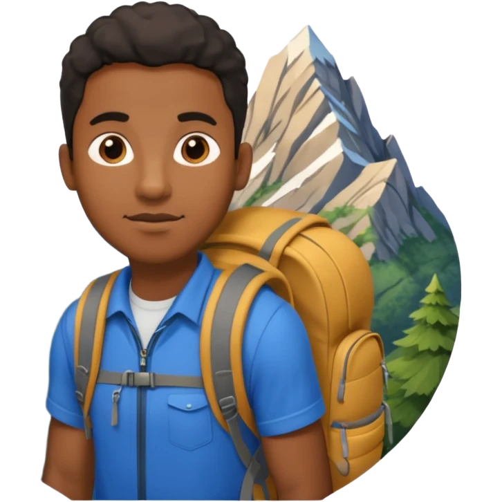 backpacked mountain black man emoji