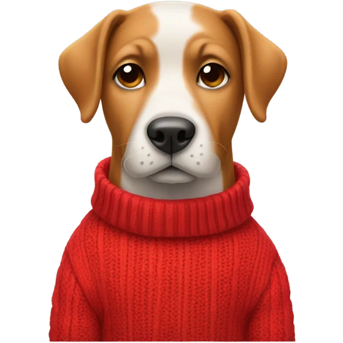 dog wearing a red sweater emoji
