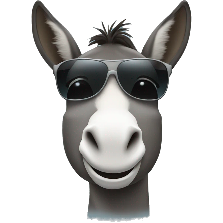 Donkey wearing sunglasses emoji