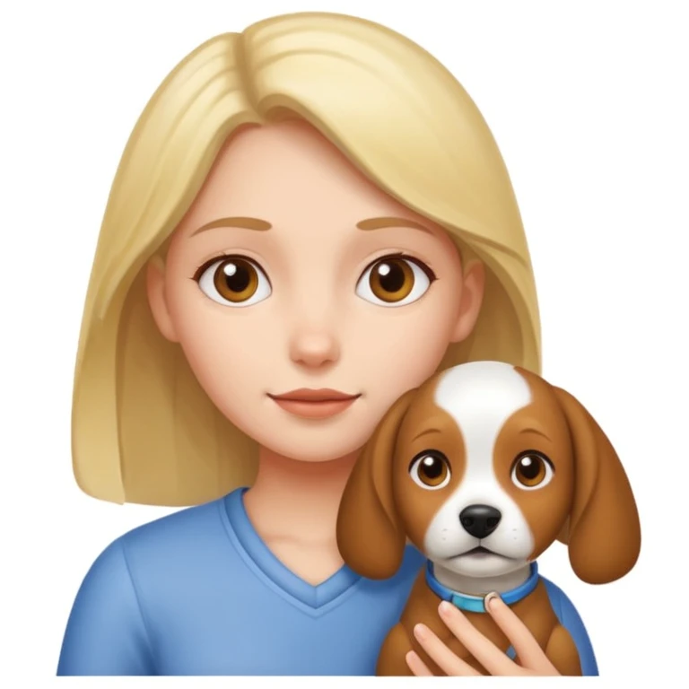 girl and her pet dog emoji