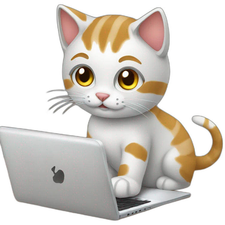 cat developer working on laptop emoji