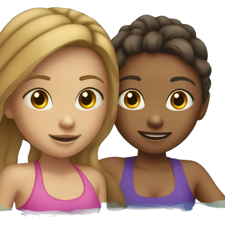 two girls at the swimming pool emoji