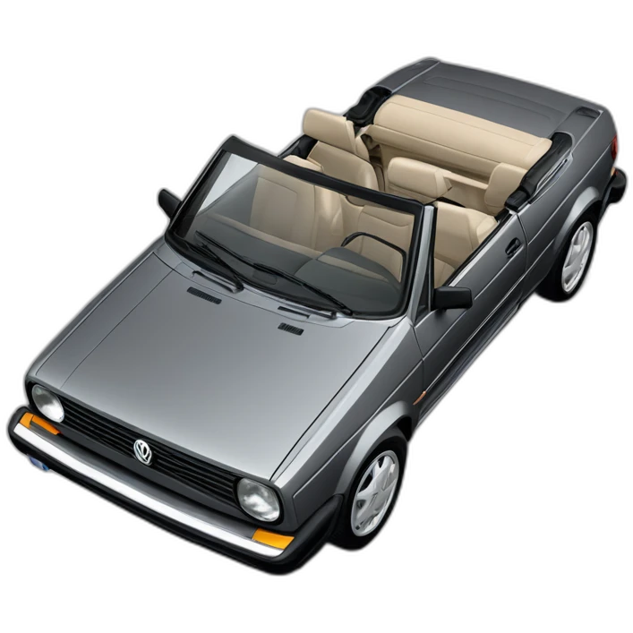 car Volkswagen golf 1993 cabriolet metallic gray karmann emoji